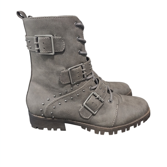 Shoes - Rampage Gray Women's Ankle Boots with Buckle Detail - SIZE 7.5 M